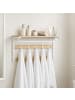 relaxdays Wandgarderobe in Natur/ Weiß- (B)65 x (H)42 x (T)30 cm