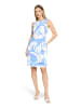 Vera Mont Cocktailkleid mit Blumenprint in Blau/Weiß