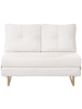Beliani Schlafsofa JERSLEV in Weiß/Braun - (W) 120 x (H) 87 x (L) 84 cm