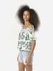 KOROSHI Off-the-shoulder-Bluse mit ethnischem Muster in bunt