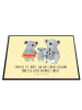 Mr. & Mrs. Panda Tischschutz Koala Familie mit Spruch in Gelb Pastell