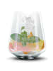 Mr. & Mrs. Panda Blümchentail Glas Pinguine Kuscheln mit Spruch in Transparent