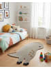 Beliani Kinderteppich DINO in Grau - (W) 100 x (L) 160 cm
