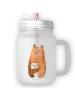 Mr. & Mrs. Panda Trinkglas Mason Jar Bär Vermissen ohne Spruch in Transparent
