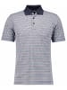 Ragman Softknit-Polo gestreift, kurzarm in Blau