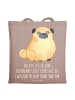 Mr. & Mrs. Panda Jutebeutel Mops mit Spruch in Braun Pastell
