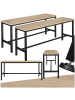 tectake 2er Set Sitzbank Fairfield 108 x 32,5 x 50 cm, Industrial Holz hell, Eiche Sonom