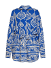 Albee Women Bluse in Royal Blau Creme