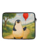 Mr. & Mrs. Panda Laptop Hülle Pinguin Luftballon Design ohne Spruch in Weiß