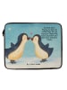 Mr. & Mrs. Panda Laptophülle Pinguin Liebe Design mit Spruch in Weiß
