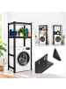 relaxdays Waschmaschinenregal in Schwarz/ Braun - (B)70 x (H)150 x (T)40 cm
