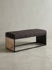 KADIMA DESIGN Sitzbank | Stoff, 105x40x40cm, Schwarz, Modern