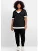 sheego 2-in-1-Shirt in schwarz-weiß