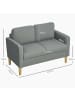 HOMCOM 2 Sitzer Sofa in Hellgrau 117L x 63B x 79H cm