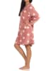 NORMANN Nachthemd Sterne weichem Coral Fleece - 51214 in rosa