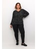 KAFFE curve Langarm-Bluse KCami Regular fit in Black/Grey Graphic Simili