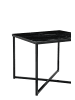 SalesFever Couchtisch 50x50 cm Glasplatte Marmoroptik & Metallgestell in Schwarz
