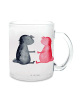 Mr. & Mrs. Panda Teetasse Glas Axolotl Liebe ohne Spruch in Transparent
