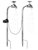 Globo lighting Solarleuchte "SOLARLEUCHTE METALL SILBERFARBEN, 60XLED" in silver