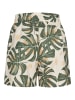 Cloud5ive Cloud5ive Paperbag Shorts with tie belt and palm print in green/beige