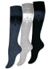 Cotton Prime® Kniestrümpfe 3 Paar Thermokniestrümpfe in Schwarz/Grau/Blau