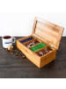 relaxdays Teebox in Natur - (B)28,5 x (H)9 x (T)16 cm