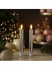 MARELIDA 2x LED Stabkerzen Tafelkerzen H: 17cm in silber glänzend