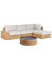 Beliani 3-tlg Sitzgruppe OLIVERI in /Beige linksseitig
