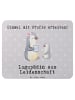 Mr. & Mrs. Panda Mouse Pad Logopädin Leidenschaft mit Spruch in Grau Pastell