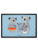 Mr. & Mrs. Panda Schmutzfangmatte Koala Familie ohne Spruch in Blau Pastell