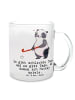 Mr. & Mrs. Panda Teeglas Panda Hockey spielen mit Spruch in Transparent