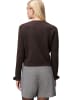 Zero  Strickjacke mit Rüschen in Dark Brown Melange