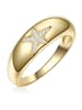 Glanzstücke München Ring Stern aus Sterling Silber mit Zirkonia in gelbgold