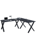 VCM  X Schreibtisch Eckschreibtisch L Form 160x130x50 in Schwarz / Anthrazit