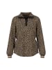MARC CAIN Viskosebluse mit Leomuster & Taillenband in Braun