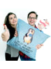 Mr. & Mrs. Panda 40x40 Kissen Pinguin Lolli mit Spruch in Eisblau