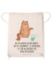Mr. & Mrs. Panda Jutebeutel Katze Wasserglas mit Spruch in Creme