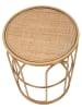 Mauro Ferretti Runder Tisch aus Eisen und braunem Holz, Ø 40 x 55 cm