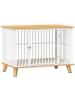 Pawhut Hundekäfig Weiß+Eiche 86B x 60T x 70H cm