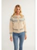 usha BLUE LABEL Damen Strickjacke in Beige Blau Braun