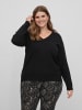 Vila Plus Size Strickpullover Basic V-Neck VIRIL in Schwarz-2