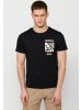 KOROSHI Kurzarm T-Shirt in schwarz