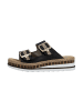 rieker Leder-Sandalen mit Keilabsatz „Montreux“ Schwarz