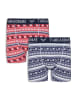 Threadbare Boxershorts Hipster Fit Pack 5 in Navy/ Rot