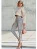 LASCANA Highwaist Leggings in grau braun kariert