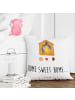 Mr. & Mrs. Panda Kissen Vogelhaus Home mit Spruch in Weiß