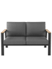 home24 2-Sitzer Loungesofa Aviel in Anthrazit / Braun