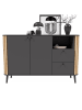 xonox.home Sideboard  (B/H/T: 138x87,5x40 cm) in grau und Artisan Eiche