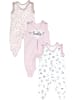TupTam Baby Mädchen Strampler mit Fuß 3er Pack in beige/rosa
