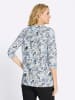 Sieh an! Longshirt in taubenblau-ecru-bedruckt